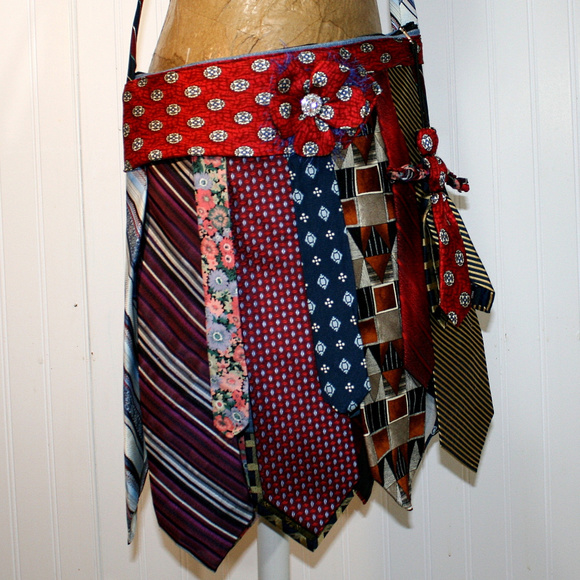 Handmade Handbags - SOLD HANDMADE Purse Repurposed Necktie Boho Tie